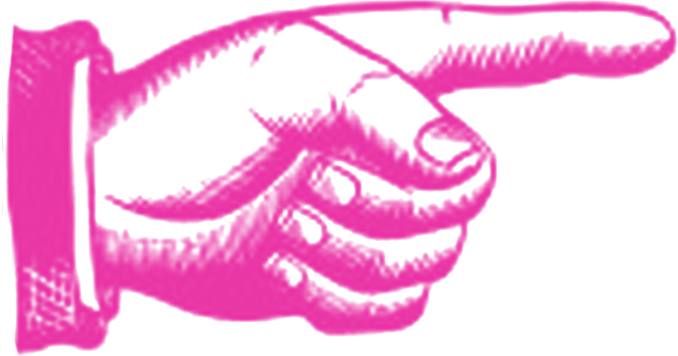 Mão de gravura vintage apontando, em rosa Heartstorm