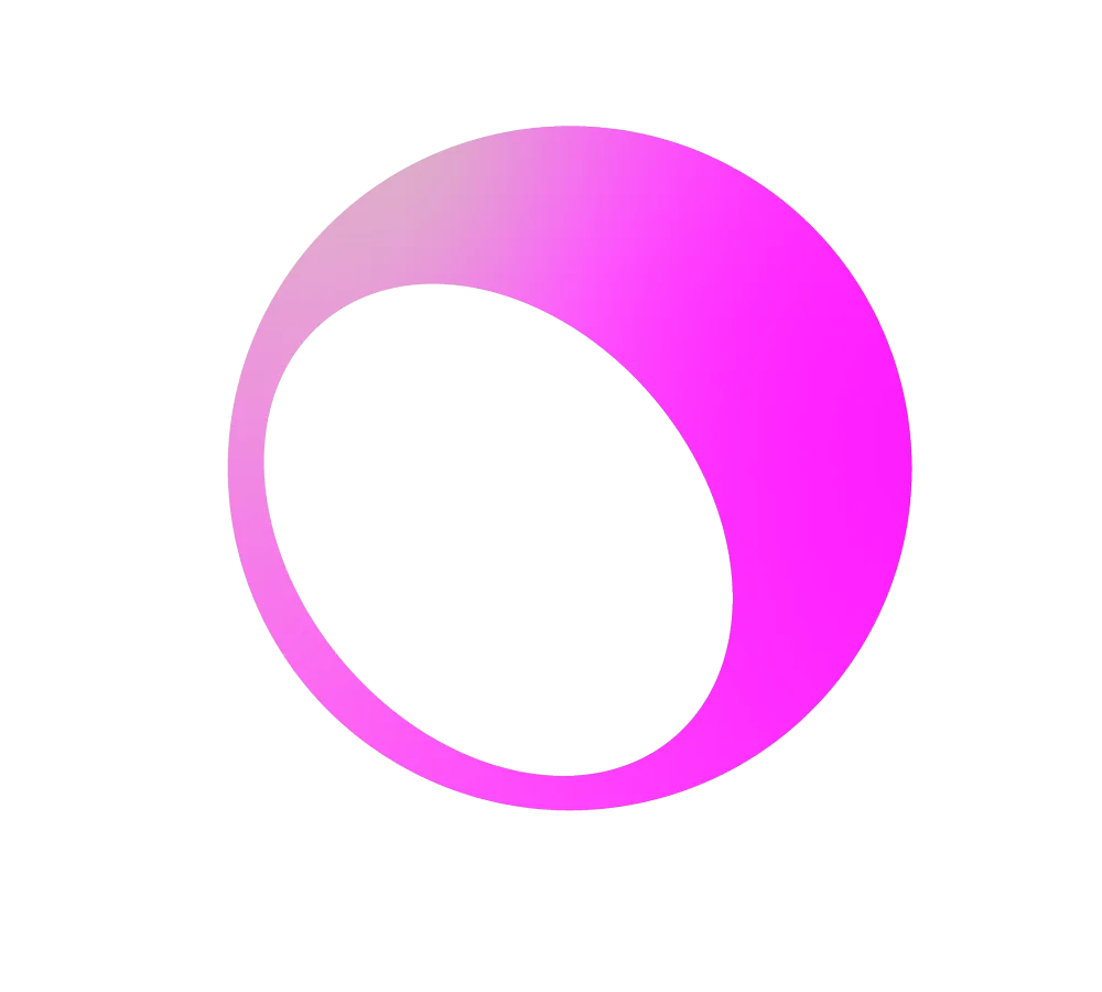 Anel 3D magenta com abertura elíptica